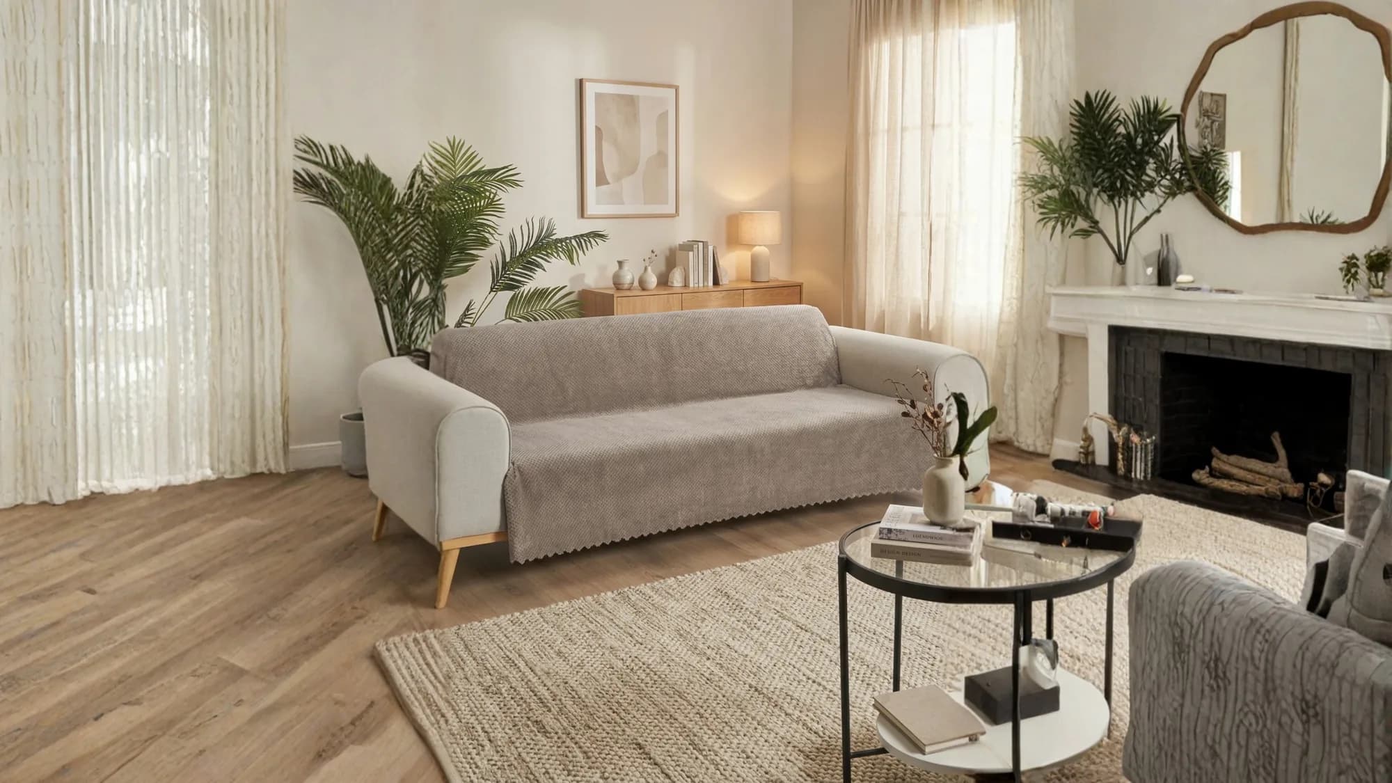 Bambu Point Koltuk Örtüsü — Vizon